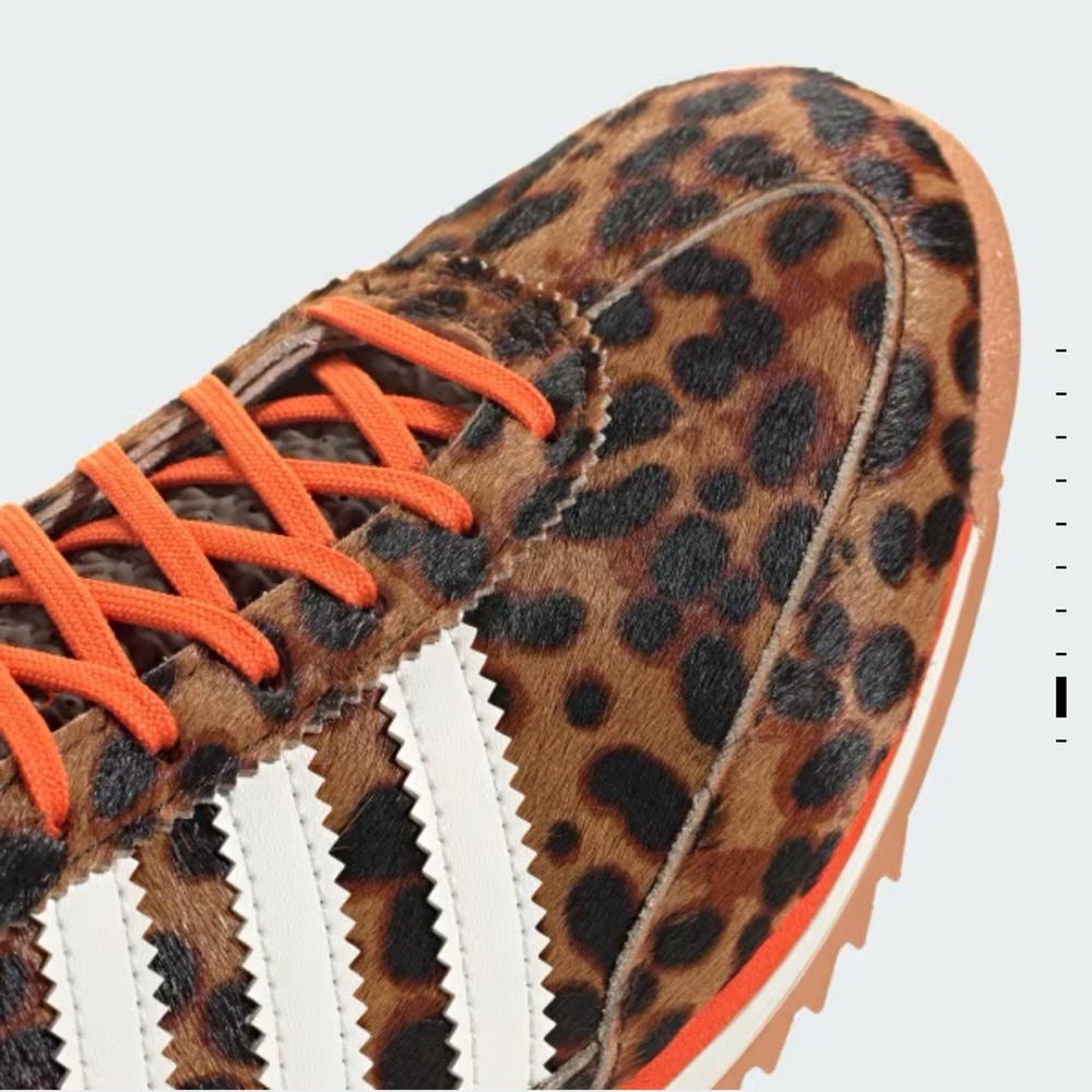 Adidas Leopard Print SL 72 OG Sneakers Dark Brown Semi Impact Orange New In Box - Picture 2 of 8